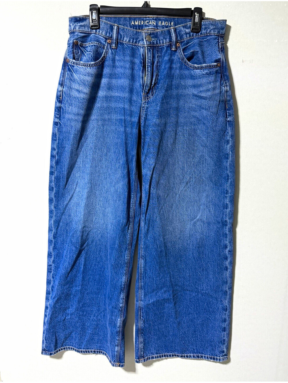 American Eagle Strigid Jeans Low Rise Ultra Wide-Leg Medium Wash 5-Pocket
